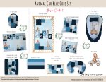 Cot Duvet Bedding Animal Car Blue Cube Set