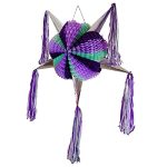 Large 5-POINT Star Cute Purple Foldable Pinata Traditional Mexican Handmade Pi Ata Great For Girls Birthday Posada Christmas Par