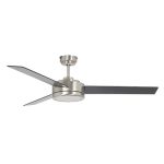 Rove Ceiling Fan 3 Blades Brushed Nickel Black&white Motor Power 30W