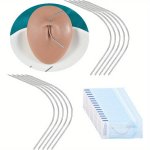 10PCS Curved Piercing Needles Set Stainless Steel Disposable Needles For Ear Nose Tragus Cartilage Helix Belly Button Navel Pier