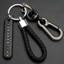 Aluminum Alloy Car Keychain With Anti-lost Phone Number Tag Braided Rope Key Ring With Detachable Clip - 1 Piece