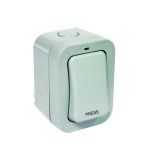 Masterplug IP66 Single Press Retractive Outdoor Switch - "press" Marking