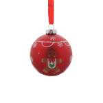 Bauble With Gingerbread Man Red 8CM