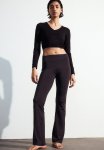Foldover-waist Sports Leggings In Softmove - Dark Grey