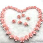 Elegant Sweet Alloy Rose Flower Hair Clips Set - 5PCS Pink Floral Hairpins For Girls 14+ - Color Matching Hair Accessories