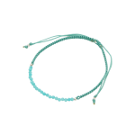 Aqua Calcite Beaded Spinel Lariat Bracelet - Blue