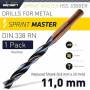 Hss Sprint Master 11.0MM Red Shank 9.5MM X1 Sleeved DIN338 Alpen Drill