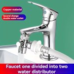 3-WAY Faucet Diverter - Durable Zinc Alloy Easy Flow Control Silvery Finish - Perfect For Sink Upgrades & Gifts