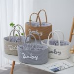 1PC Woven Storage Basket 3 Compartments Portable Storage Basket Feeding Bottle Diaper Mother Bag Utensils Organizer Basket Bathr