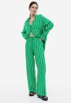 Patterned Trousers - Bright Green Striped