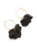 Goldair Gold Black Acrylic Petal Drop Hoop Earrings