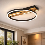 Dasha Metal And Wood LED Halo Ceiling Light
