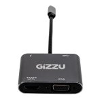 GIZZU 4-IN-1 Usb-c To HDMI Vga USB3.0 Hub Gapchvupd