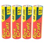Tork Craft 4 PK 1.5V Aa Alkaline Batteries Shrink Wrap BATLR6-4S