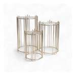 3 Piece Coffee Table Set Gold