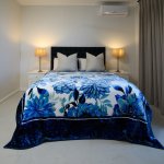 Faux Mink Bella - Grace Navy saxe - 220 X 210 Cm Double queen 1 Ply 3 Kg