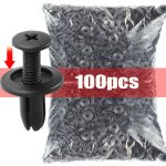 10/30/50/100PCS 8MM Plastic Rivets Fasteners Screw Car Bumper Fender Black Rivet Car Fastener Clips For Toyota Focus Kia Nissan 