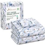 Ruvanti 100% Cotton Organic Percale Sheets Twin XL Size Crisp Cooling Bed Sheets For Hot Sleepers Deep Pocket 15" Soft Peach Fin