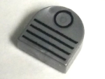 Parts Tile Round 1 X 1 Half Circle Extended With Black Circle And 4 Lines Vent Pattern 24246PB001