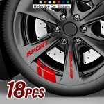 18PCS Reflective Car Wheel Decals - Easy Apply Vinyl Stickers For Sporty Rim & Hub Enhancement Sunproof & Durable
