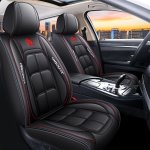 Universal Pu Leather Car Seat Neck And Head Rest Memory Foam Pillow Pack Of 2
