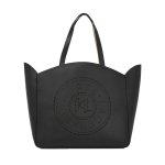K circle Medium Perforated Tote Bag -black