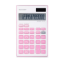 Sharp EL-124T-BPK Twin Power 12-DIGIT Display Desk Calculator Pink