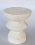 White Ceramic Side Table 46X40CM