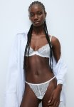 3 Pack Lace Thong Briefs - White & Light Beige