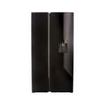 Defy 496LT Black Glass Side By Side Fridge Black