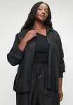 Plus Linen One Pocket Shirt - Black