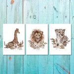 Unisex: Set Of 3 - Wild Animal Prints 1 - 3 X A3