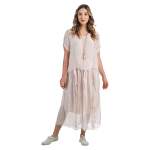 Double Layer Silk Frill Maxi Dress - Blush Free