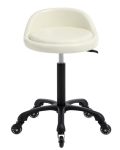 Rolling Salon Stool Chair With Back Support Hydaulic Height Adjustable On Swivel Wheels Heavy Duty For Hair Cutting Esthetician