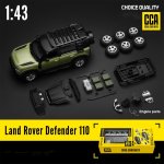 Cca 1:43 Scale For Land For Rover Defender Green Collectible - Diy Customizable With Opening Doors & Accessories Perfect Gift Fo