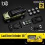 Cca 1:43 Scale For Land For Rover Defender Green Collectible - Diy Customizable With Opening Doors & Accessories Perfect Gift Fo