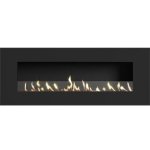 Panorama Wallart Flueless Gas Fireplace Black - Black 1500MM