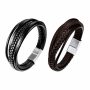 Killer Deals Handmade Woven Vegan Pu Leather Bracelet- Black Buckle - Best Bargains Online