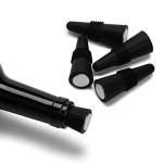 Ohmaxho Wine Stoppers Set Of 5 Silicone Wine Bottle Stopper And Beverage Bottle Stoppers Black