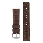Grand Duke Water-resistant Alligator Embossed Sport Watch Strap In Brown - 24MM Silver