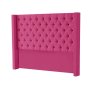 Hena Tufted Wingback Velvet Headboard - Dark Pink - King