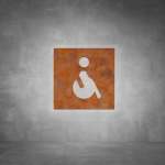 Wheelchair Sign D06 - Rust - Powder Coated Aluminum