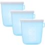 3 Pack Goods Reusable Silicone Containers For Food Storage 240ML - Blue