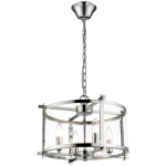 Polished Chrome Chandelier With Clear Glass Light Fitting 4 X 60W 11W Ses