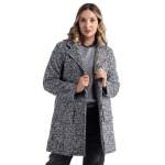 Sun Brooch Boucle Coat - Grey Free
