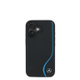 Mercedes-Benz Mercedes-magsafe Case Compatible With Iphone 16 Bk Leather With Contrasted Bl Horizontal Curve