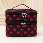 Durable Double Layer Cosmetic Bag With Zipper - Perfect For Travel And Organizing Skincare Products And Makeup