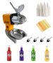 Snowcone Making Kit-ice Crusher Cone Cups Spoon Straws 4 Pours 4 Syrups
