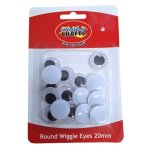 Crazy Craft Round Wiggle Eyes 20MM 16 Piece