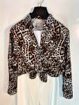 Leopard Print Button Front Blouse Elegant Long Sleeve Blouse For Spring & Fall Women's Clothing